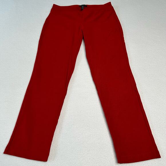 Eileen Fisher Womens Size XXS Stretch Crepe Slim Leg Crop Pants Red - Picture 4 of 7